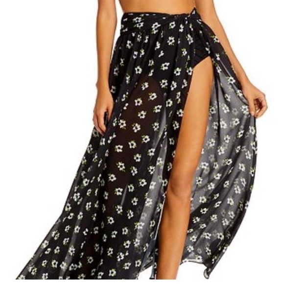 NWT Caroline Constas Hera Printed Cover Up Maxi Skirt Floral - Picture 1 of 4